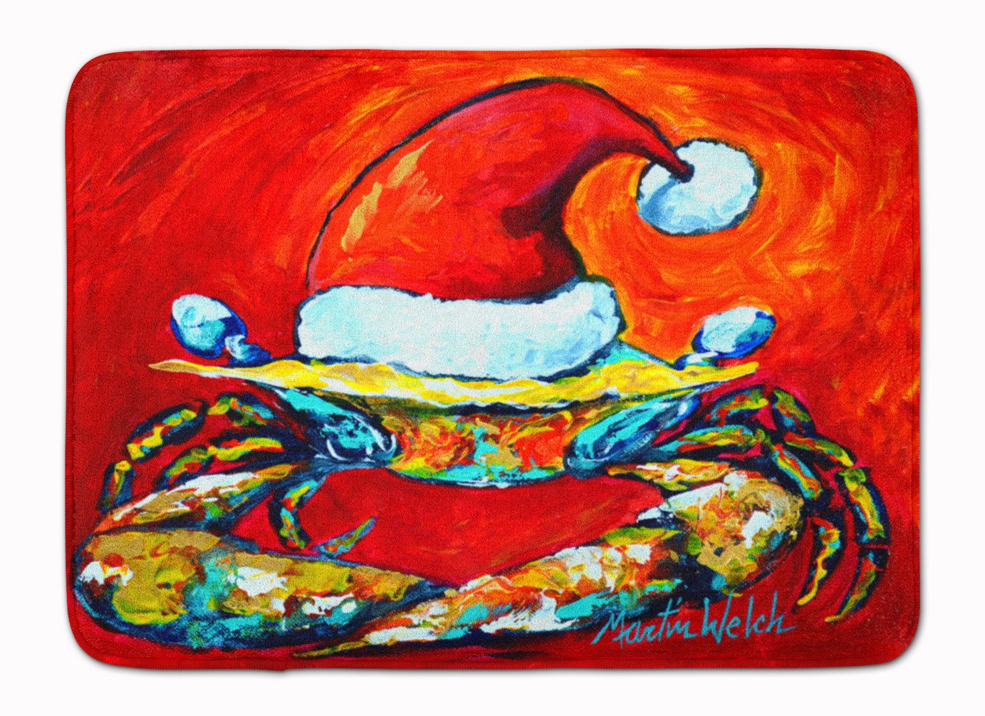Caroline's Treasures Crab Hat Santa Claws Floor Mat, Multicolor, 19" x 27"