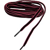 GREATLACES proATHLETIC Oval Sneaker Shoelaces, Black w/Pink, 2 Pair Pack