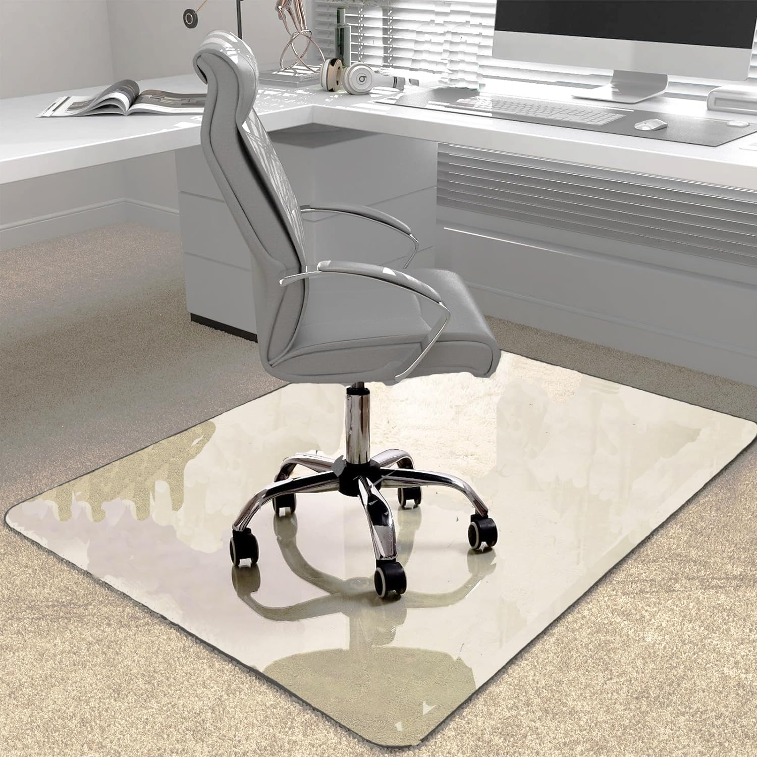 Heavy Duty Office Chair Mat for Carpet & Hardwood Floors - Clear 48x32 Inch Rectangle Desk Chair Floor Protector