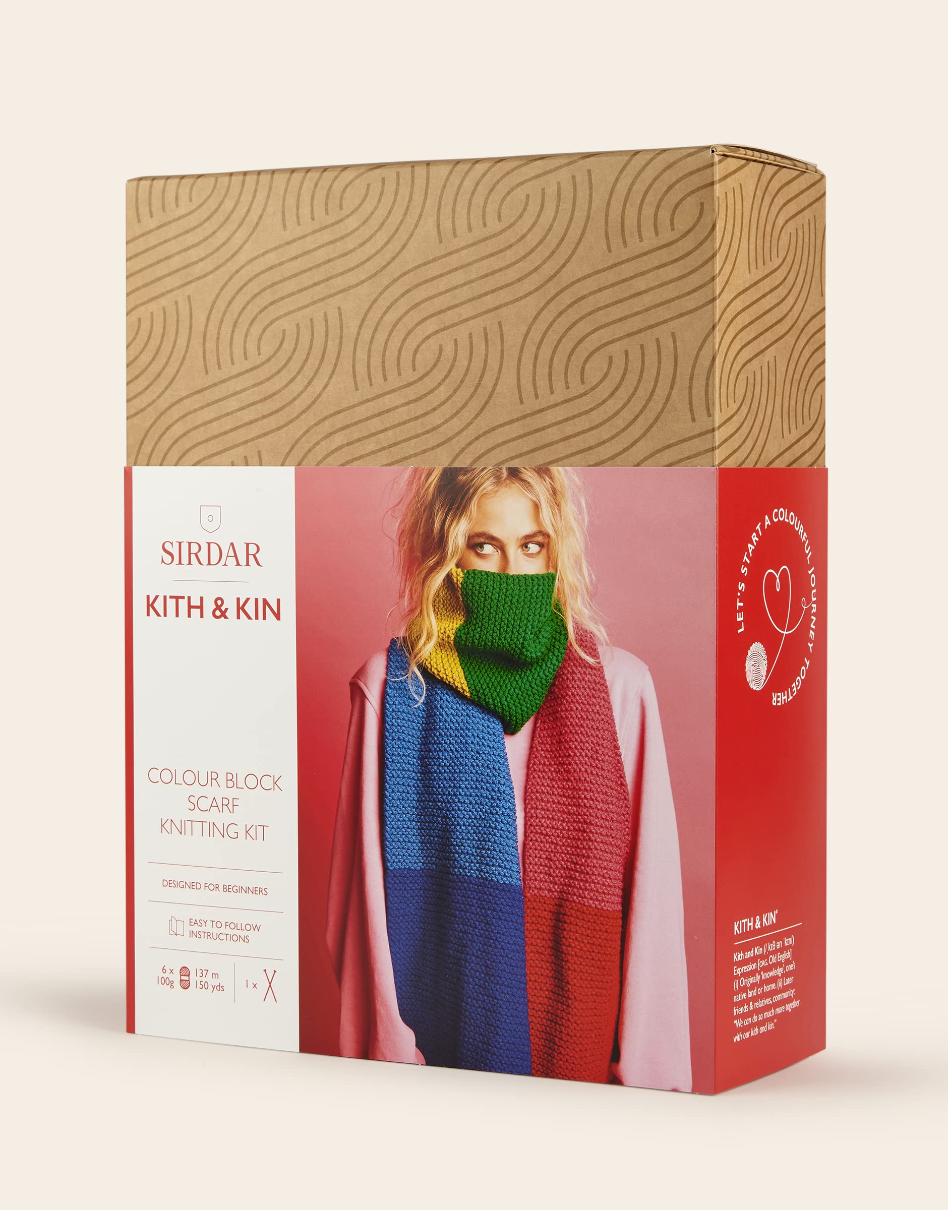 Sirdar Kith & Kin, Colour Block Scarf Knitting Kit