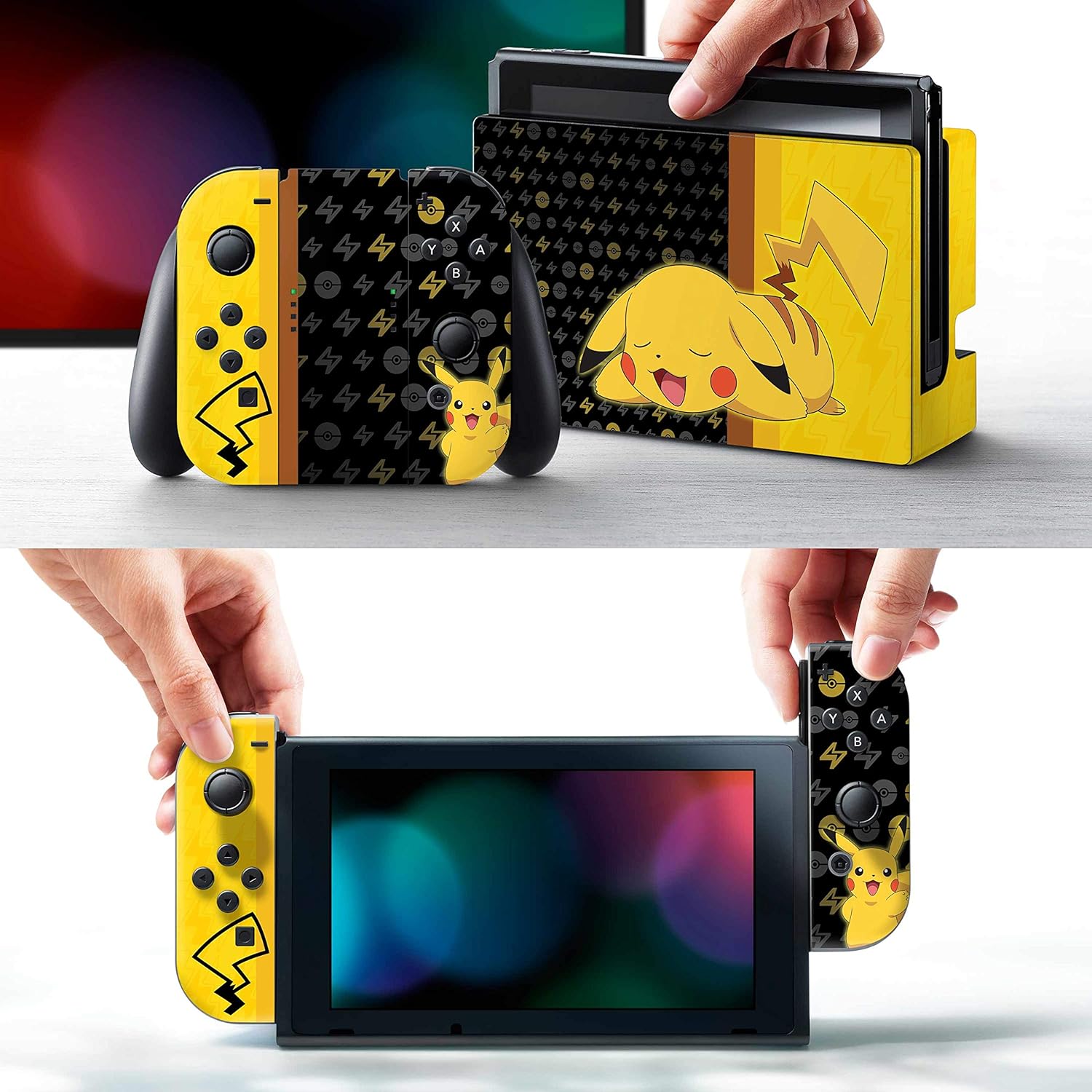 Controller Gear Nintendo Switch Skin & Screen Protector Set - Pokemon - Pikachu Set 1 - Nintendo Switch: Video Games