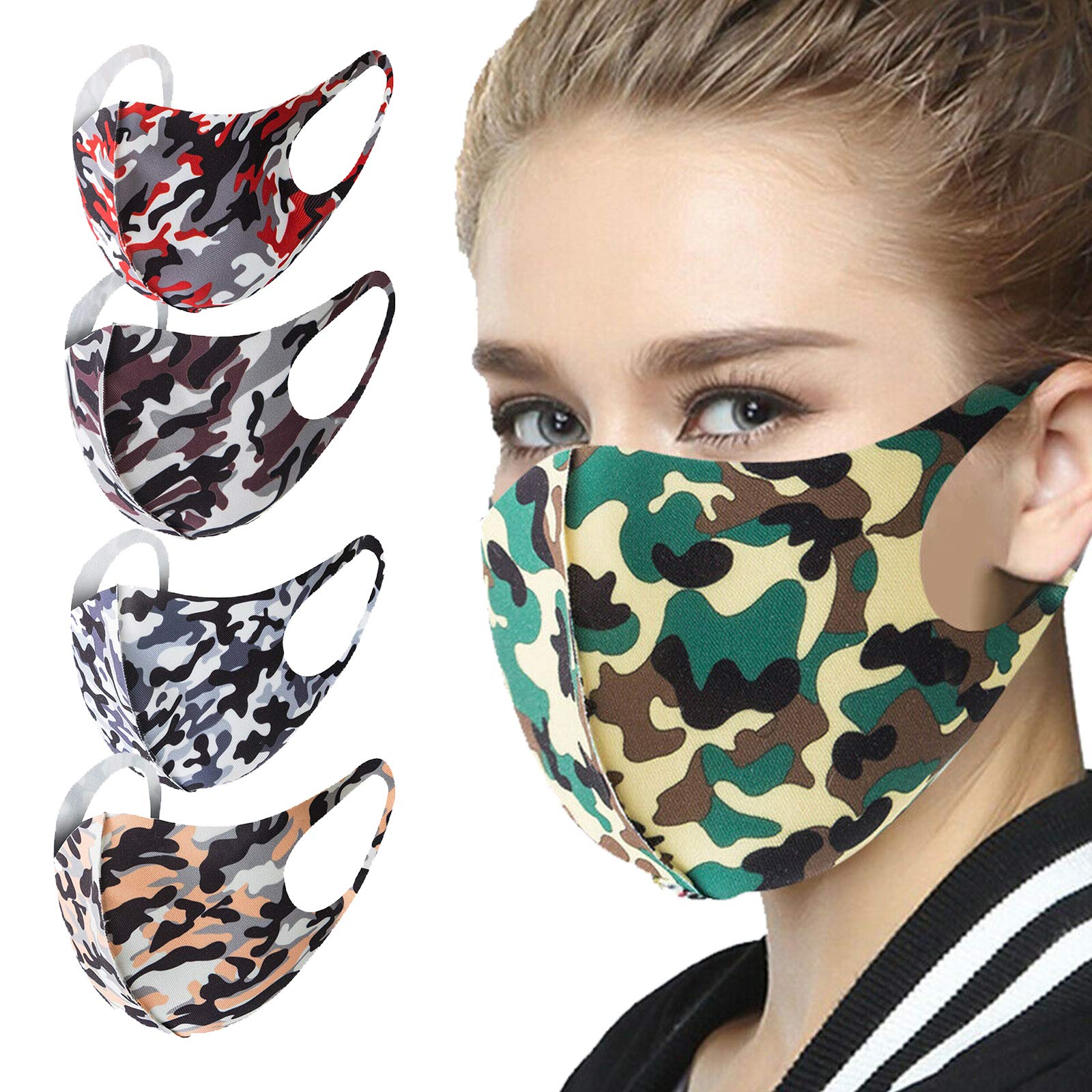TANNESS 5x CAMO Anti Dust Face Mouth Mask,Fashion Reusable Washable Outdoor Unisex