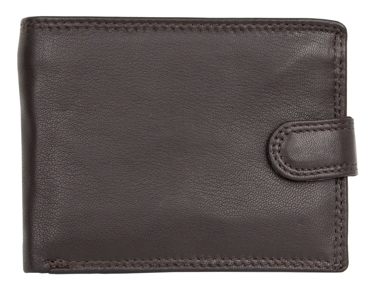 Dark Brown Soft Genuine Leather Wallet Without any Logos or Markings