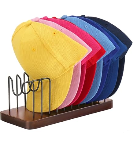 Metal Baseball Cap Organizer - 2 Pack Wall Mount Or Tabletop Hat Display Rack