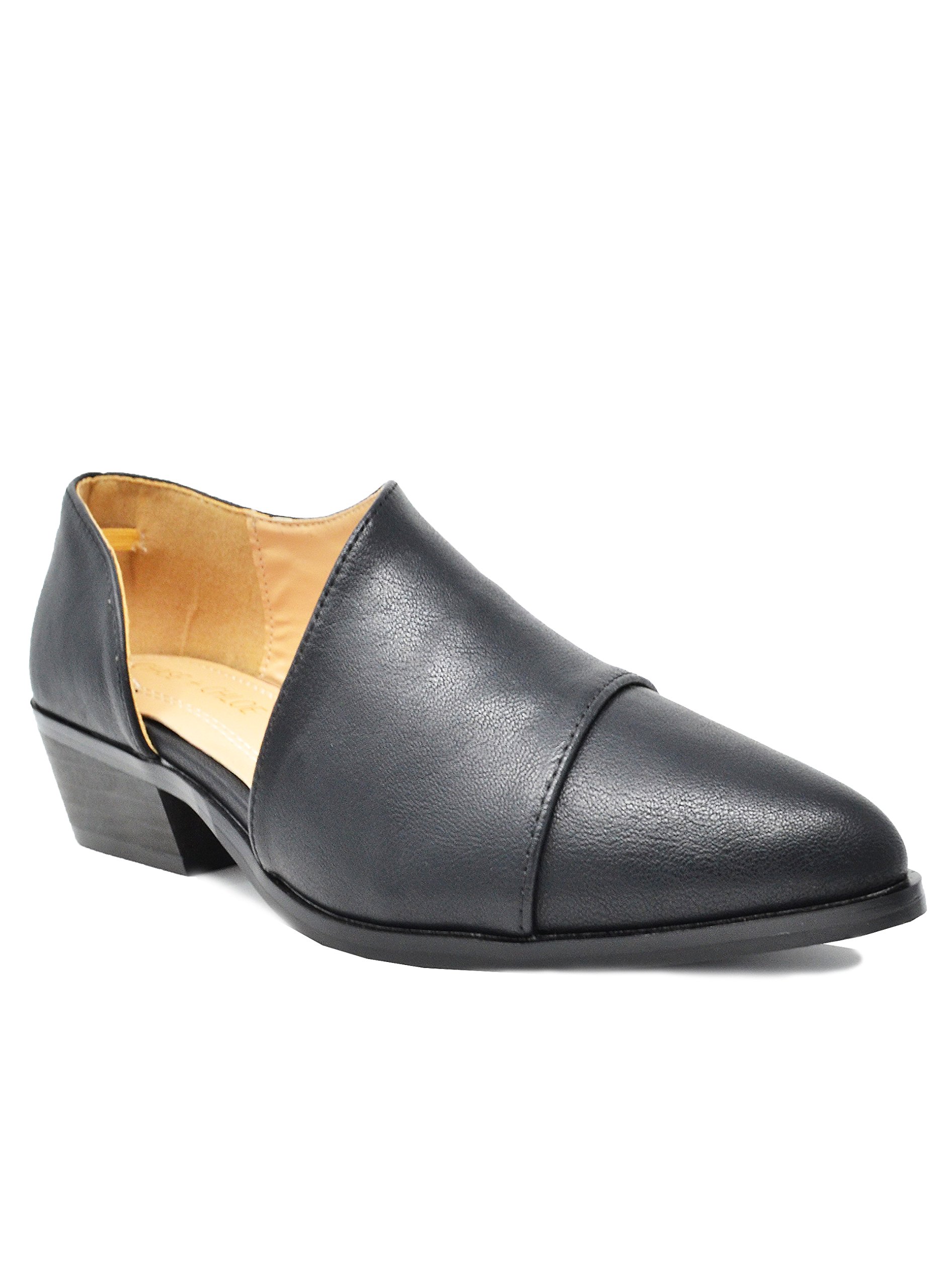 Chase & Chloe Carter-1 Pointy Toe Low Stacked Heel Women's Bootie - Image 3