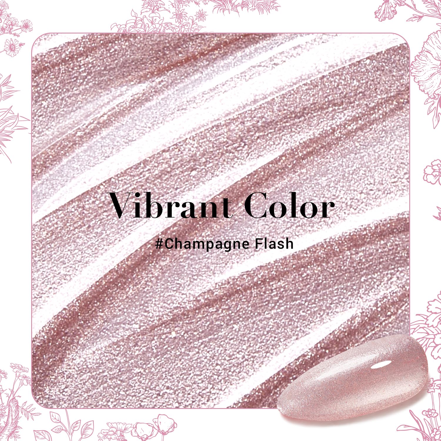 AZUREBEAUTY Cat Eye Nail Polish Quick Dry Vegan Nude Glitter Nail Polish Natural Infinite Shine Nail Lacquer Salon-Quality for Women Girl Gift Set 1Pcs 0.34 fl oz - Image 4