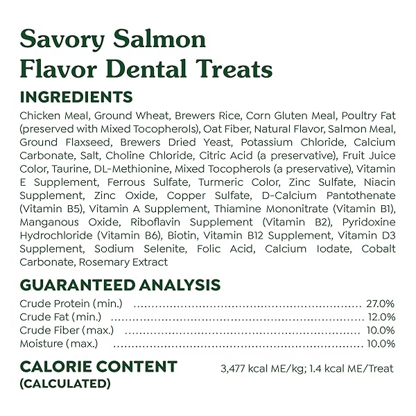 GREENIES CAT TREATS, FELINE VETERINARIAN-RECOMMENDED ADULT NATURAL DENTAL CAT TREATS, SAVORY SALMON FLAVOR, 4.6 OZ. POUCH