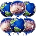 KatchOn Globe and Galaxy Balloons - 22 Inch, Pack of 6 | Earth Day Decorations | World, Planet Balloons for Travel Themed Party Decorations
