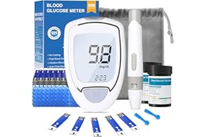 LVONGE Blood Sugar Testing Kit, High Accuracy Glucose Monitor Kit with 100 Test Strips & 100 Lancets, Portable Blood Glucose Monitor with Lancing Devices, No Coding Diabetes Testing Kit