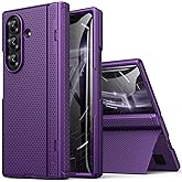 BXYJY for Samsung Galaxy Z Fold 7 Slim Case with Stand, Glass Screen Protector, Full Hinge Protection, Thin & Rugged, Shockproof Protective Phone Case Cover for Samsung Galaxy Z Fold7 2025, Purple