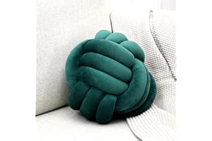 Petrella Knot Pillows Ball Round Throw Pillows Home Decor Cushion Decorative Aesthetic Throw Pillows，Dark Green 8inch