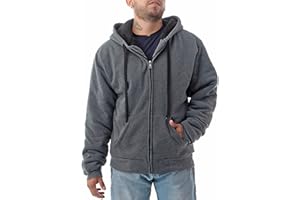 Jvini Men's Ultra Soft Sherpa Lined Hoodie - Full Zip Fleece Lining Heavy Duty Sweatshirts