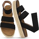 YOKI CHIARA-10 Strappy Womens Sandals With Espadrille Platform - Slip On Wedge Sandals For Women, Lightweight Comfortable Wedge Sandal