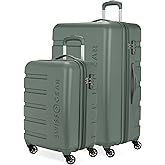 SwissGear 7366 Signature Hardside Expandable Luggage with Spinner Wheels, TSA Lock, Cup-Holder, Olive, 2-Piece Set (19/27)