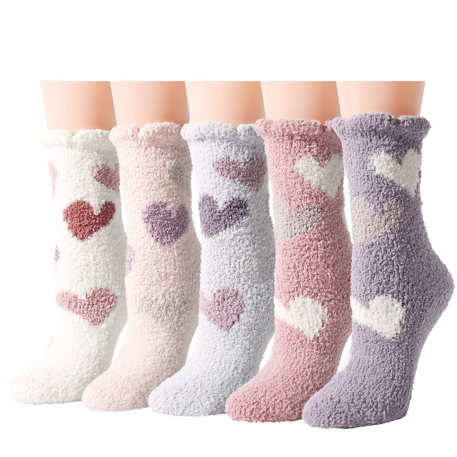Zmart Fuzzy Socks for Women Girls with Grip Non Slip Fluffy Socks with