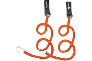 MOOCY Kayak Paddle Tether/Coiled Kayak Fishing Leash with Carabiner for Paddle, Rod SUP Kayaking Accessories