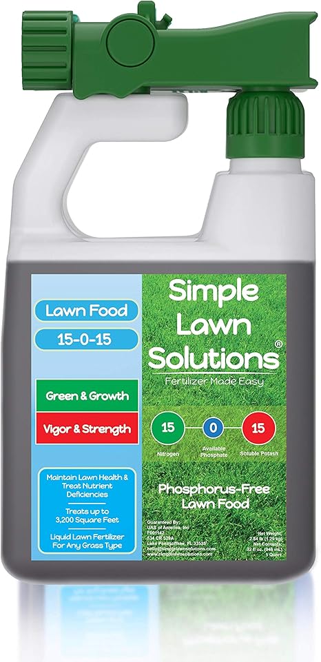 Buy Superior Nitrogen Potash 15 0 15 Npk Lawn Food Natural Liquid Fertilizer Concentrated Spray Any Grass Type Simple Lawn Solutions 32 Ounce Green Grow Health Strength Phosphorus Free Online At Low Prices In