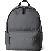 Amazon Essentials Classic School Backpack with Multiple Compartments, Sturdy Construction, Adjustable Straps - Grey (Previously Amazon Basics)