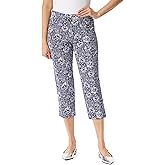 Gloria Vanderbilt Womens Shape Effect Pull on High Rise Straight Leg Capri Standard