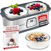 Ultimate Probiotic Yogurt Maker with TruTemp&trade; Adjustable Temperature &amp; Time Control, Make Trillions of Probiotics for Gut Health, Two 1-Quart Containers for Larger Batches, UNLIMITED LIFETIME WARRANTY