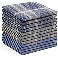 Ohuhu Handkerchiefs Men Cotton, 12PCS Handkerchiefs for Men 100% Cotton Classic Pocket Squares Set, Gift for Men