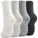Saniripple Slipper Socks for Women Men Grip Hospital Socks with Grips Fuzzy Non Slip Warm Womens Gifts