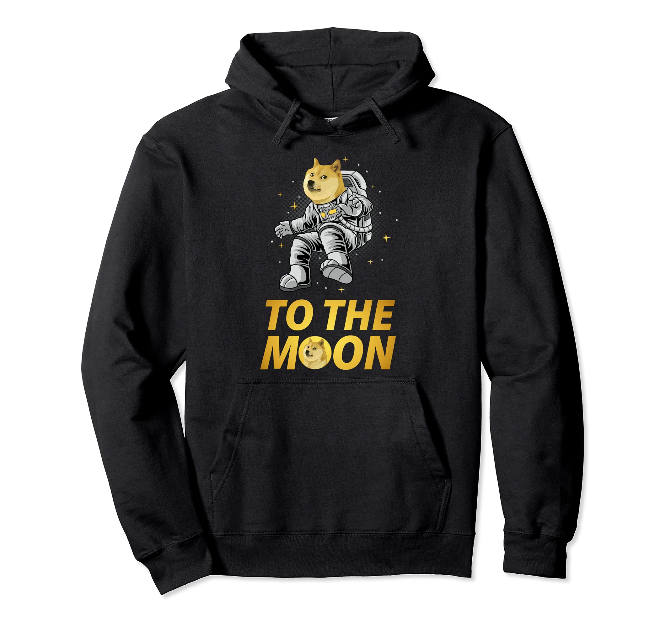 Astronaut Dogecoin to the Moon Tee, Doge Coin Crypto Meme Pullover Hoodie