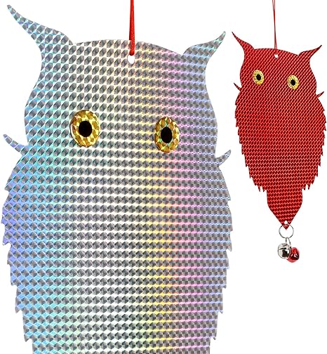 Amazon Offo 鳩よけ 鳥よけ 鳥撃退グッズ はとよけ 鳩鳥対策グッズ フクロウ型駆鳥反射板 フン害防止 景観を損なわずハトなどの害鳥による被害を防ぐ ベランダ 屋上 窓枠用 簡単設置 1個セット 防鳥 防獣ネット