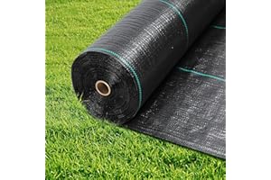 6FTx300FT Premium Weed Barrier Landscape Fabric,3.2OZ Heavy Duty Durable Woven Weed Control Fabric, Easy Setup Weed Control M