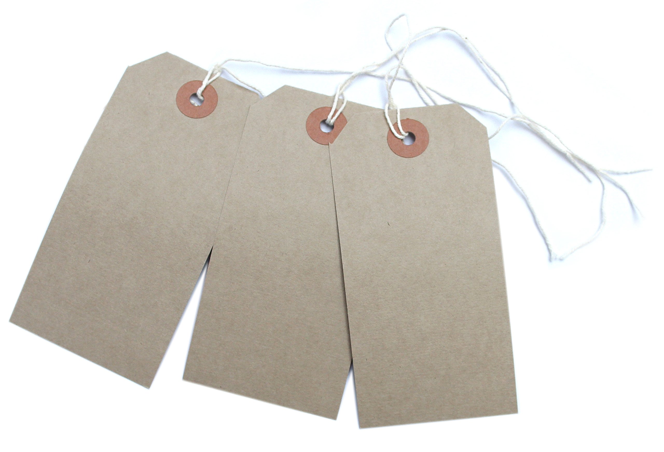 100 Buff Luggage Labels Gift Strung Tags Cotton String Reinforced