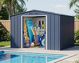 Duramax ECO 8 x 8 Metal Garden Storage Shed Anthracite view 3