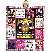 Poekuao Nurse Blanket for Women - Inspirational Nursing Gift Throw 50x60, Nurse Appreciation Blanket for RN LPN Graduation, Nurses Week, Birthday, Soft Flannel Throw