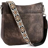 BOSTANTEN Crossbody Bags for Women Trendy Vegan Leather Hobo Purses Shoulder Handbags Wide Shoulder Strap