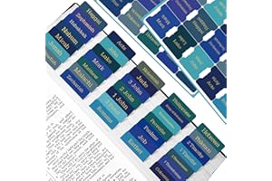 REAEON Bible Tabs, 75 Tabs, Laminated Bible Index Tabs for Women and Men, Bible Book Tabs for Easy Navigation, Large Print Easy to Read(Gold Foil Blue)