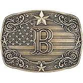 Absbolo Western Belt Buckle Men Initial Letter ABCDJRM to Z Rodeo Cowboy Belt Buckles for Women