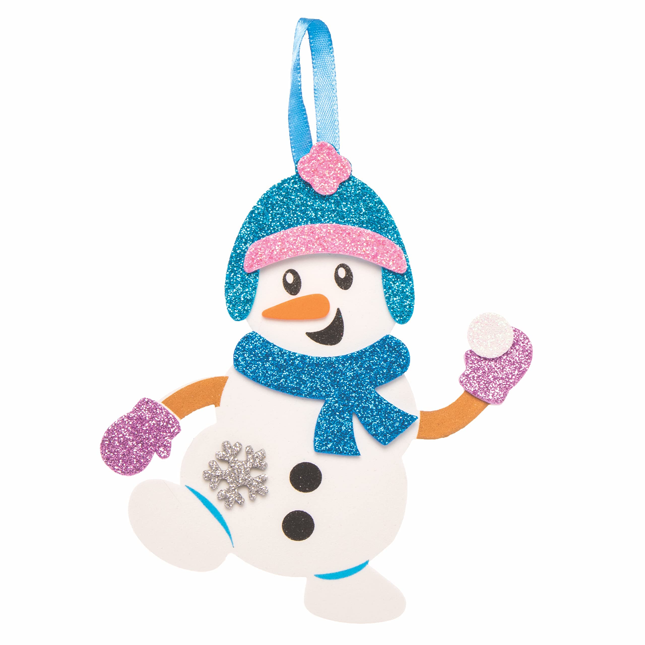 Baker Ross Snowman Mix and Match Kits - Pack of 8, Christmas Arts and Crafts and Christmas Decorations for Kids (FC118), Silver