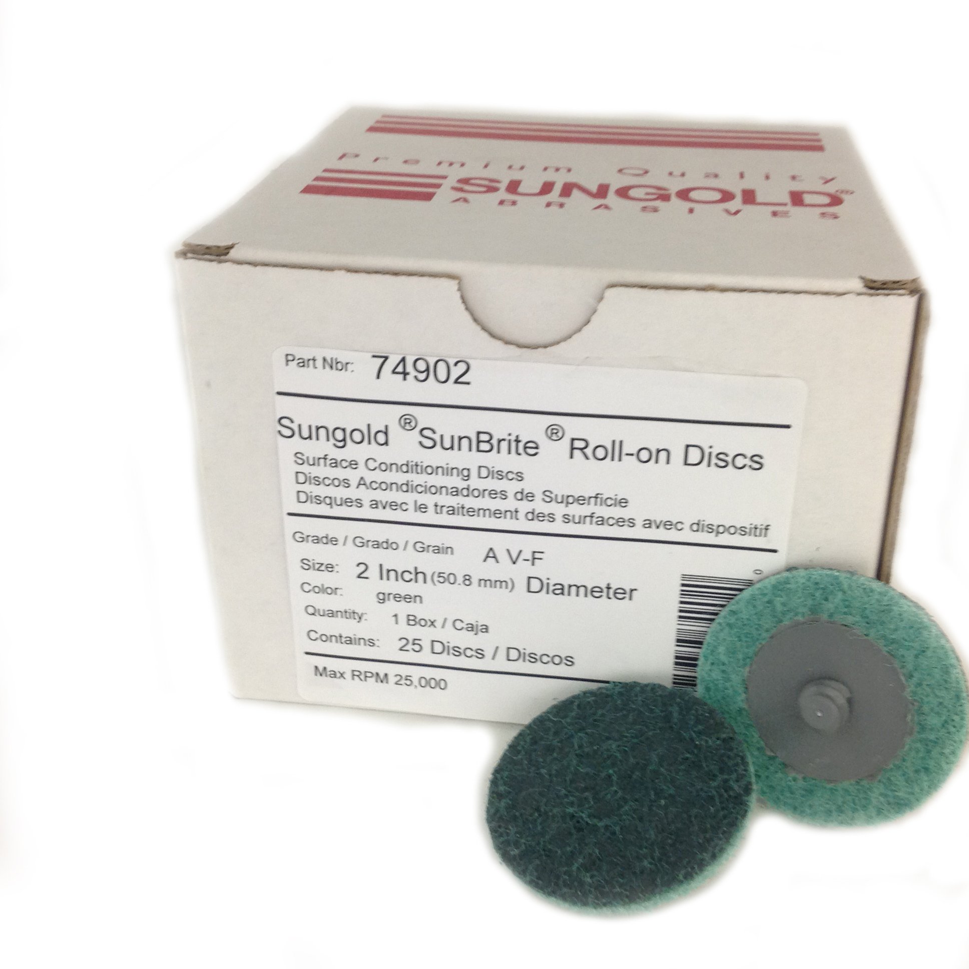 Sungold Abrasives 74902 5cm Green Non Woven Quick Release Disc (Pack of 25)
