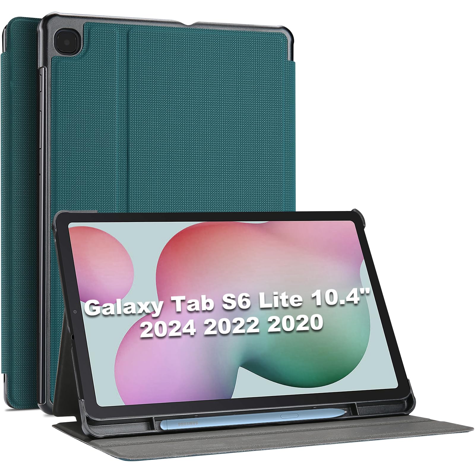 ProCase for Galaxy Tab S6 Lite Case 10.4” 2022 2020 SM-P613 SM-P619 SM-P610 P615, Shockproof Lightweight Slim Protective Book Case Folio Cover -Teal
