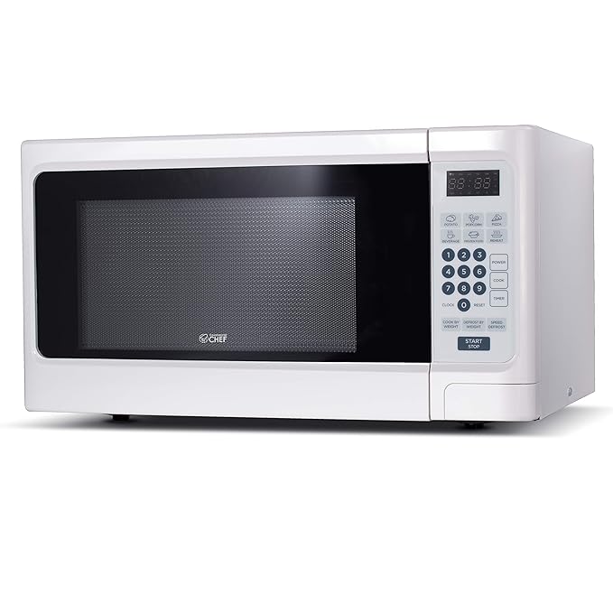 Commercial Chef CHCM11100W Countertop Microwave, White