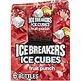 ICE BREAKERS Ice Cubes Fruit Punch Sugar Free Chewing Gum Bottles, 3.24 oz (6 Count, 40 Pieces)