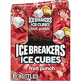 ICE BREAKERS Ice Cubes Fruit Punch Sugar Free Chewing Gum Bottles, 3.24 oz (6 Count, 40 Pieces)