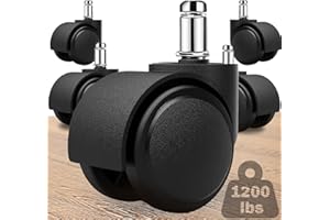 FUCDTEFC Office Chair Wheels Replacement, 2" Heavy Duty Rubber Desk Chair Wheels, The Original Wheels for Office Chair, Hardwood Floors and Carpet, Dual Casters to Replace Office Desk Computer Chair