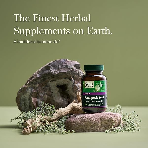 GAIA HERBS FENUGREEK SEED – HELPS SUPPORT HEALTHY LACTATION AND BREAST MILK PRODUCTION* – MADE WITH ORGANIC FENUGREEK SEEDS – 60 VEGAN LIQUID PHYTO-CAPSULES (UP TO 15-DAY SUPPLY)
