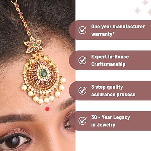 TARINIKA Antique Gold Maang Tikka Indian Headpiece Jewelry for