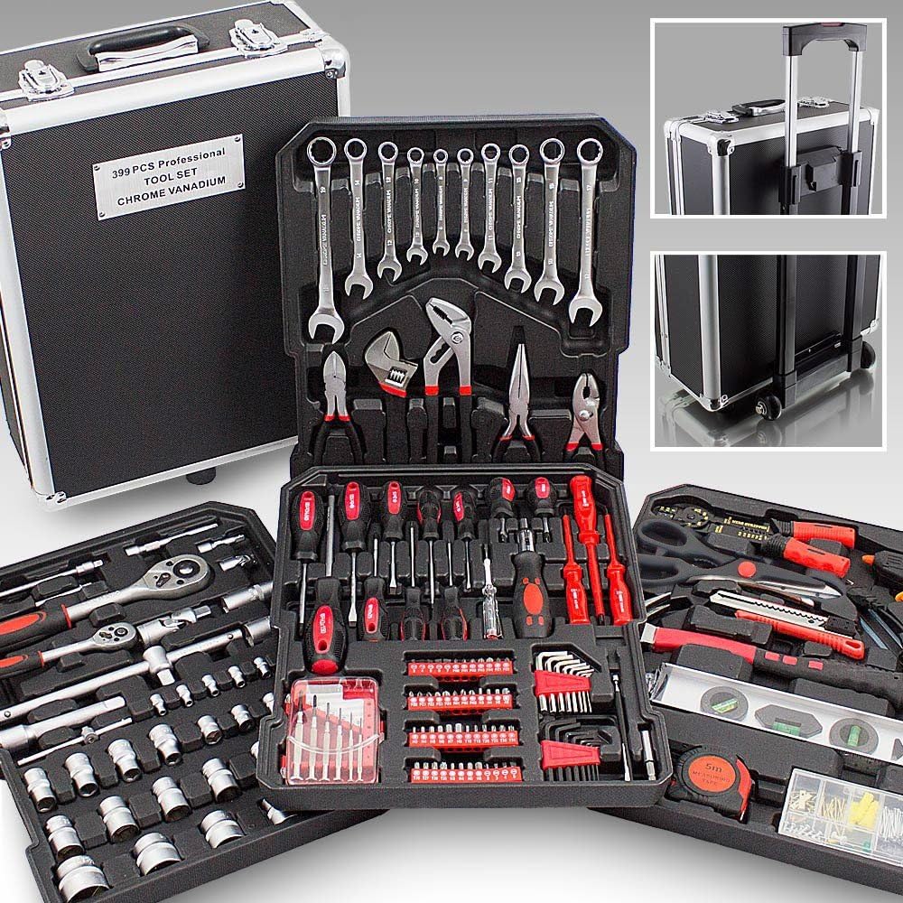 Maletín XXL de ruedas con 399 herramientas: Amazon.es: Bricolaje y herramientas