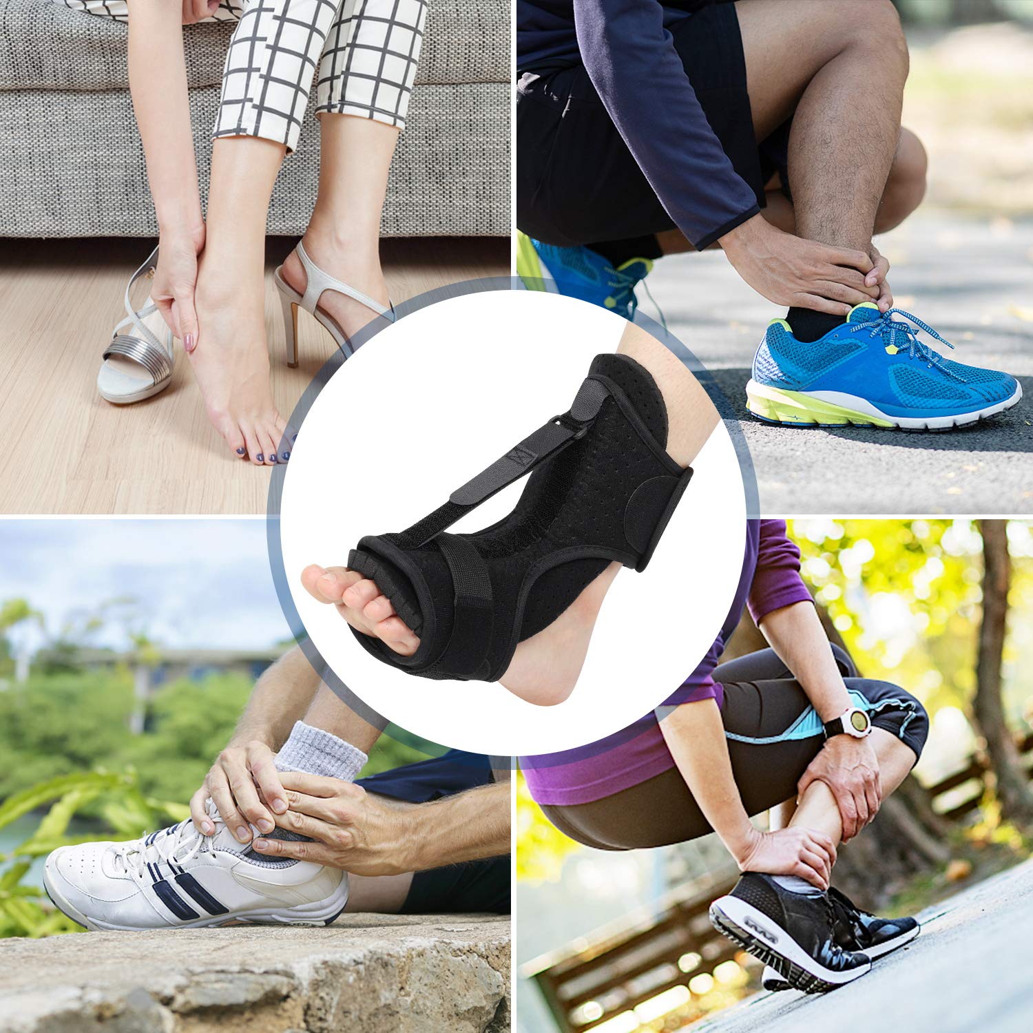 2020 Updated Version Plantar Fasciitis Night Splint, Efferey Night Splint for Plantar Fasciitis, Adjustable Foot Drop Brace, Heel, Ankle & Achilles Tendonitis Relief, Arch Pain Support with Massage Ball and Bandage: Industrial & Scientific