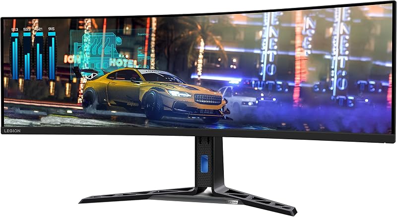 Legion R45w-30 - Écran Gaming 44.5'' DQHD (VA Panel, 165Hz, 1ms MPRT, HDMI+DP+USB-C, FreeSync Premium Pro, HDR4000, Haut-parleurs) Réglage en Inclinaison/Rotation/Hauteur - Noir
