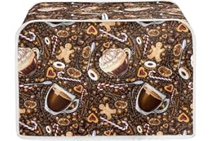Talayituse Coffee Print Toaster Cover 2 Slice Bread Toaster Oven Cover Washable Toaster Cover Kitchen Small Appliance Covers Bakeware Protector