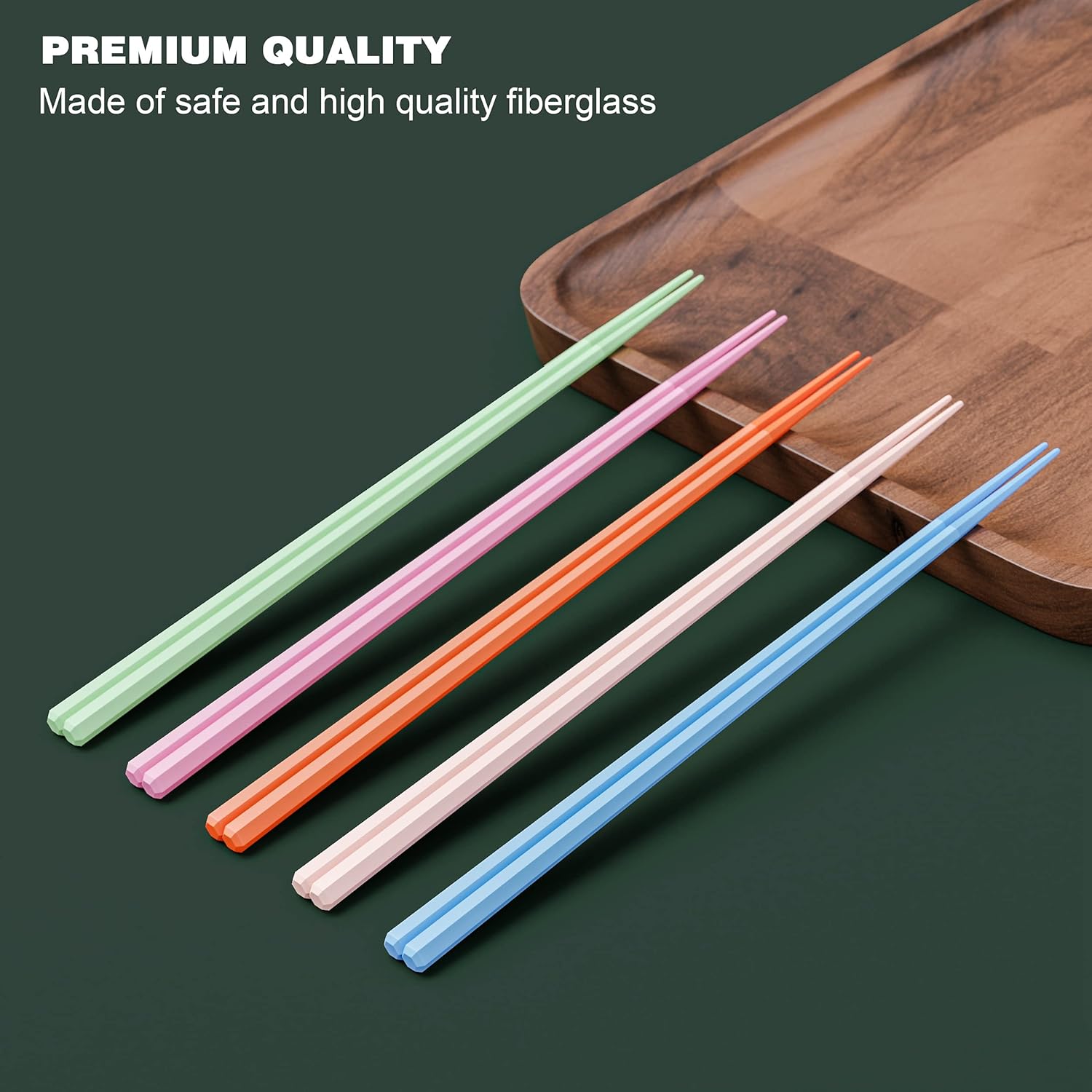  | UTWATA 5 Pairs Fiberglass Chopsticks - Reusable Chopsticks Dishwasher Safe Chopsticks Alloy Chop Sticks Utensil Gift Set 9 1/2 Inches (Hexagon - Colorful): Chopsticks & Chopstick Holders