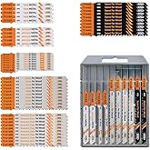 50PCS T Shank Jigsaw Blades Set - BGTEC HCS/HSS Jig Saw Blades for Wood, Plastic and Metal Cutting(T118A,T118B,T101AO,T101B,T101BR,T144D)